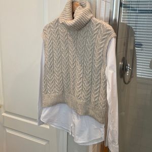 Sweater vest with built in button down